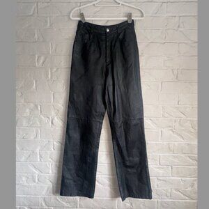 Vintage Newport News Styleworks 100% Leather Pants - Black - Lined - Size 6